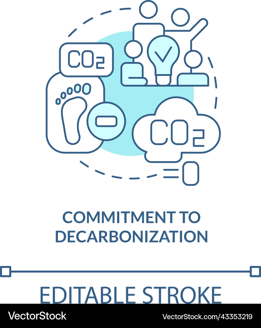 Commitment to decarbonization turquoise concept Commitment to decarbonization turquoise concept vector image