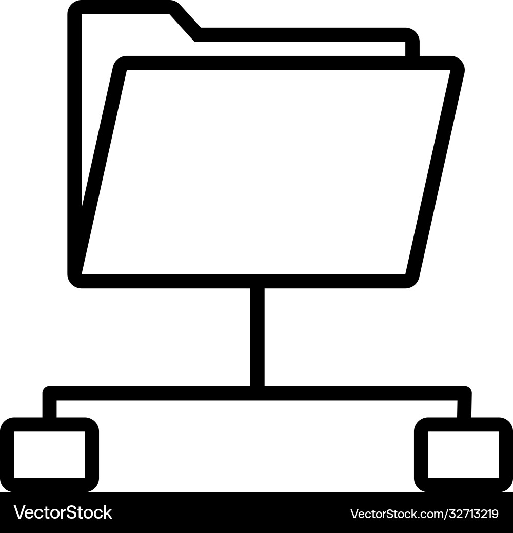 Data access folder icon line style vector image