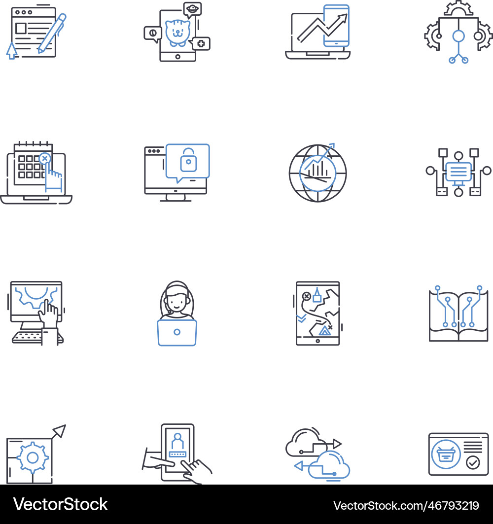 Data analytics line icons collection insights Data analytics line icons collection insights vector image