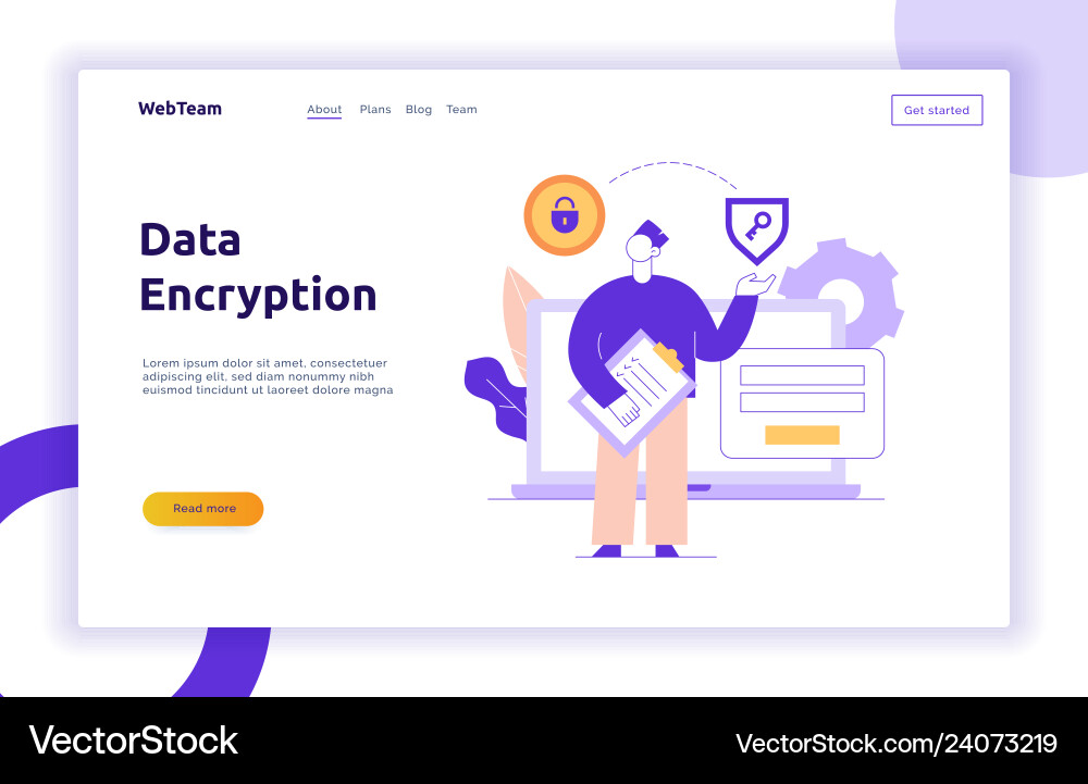 Data encryption web page online banner Data encryption web page online banner vector image
