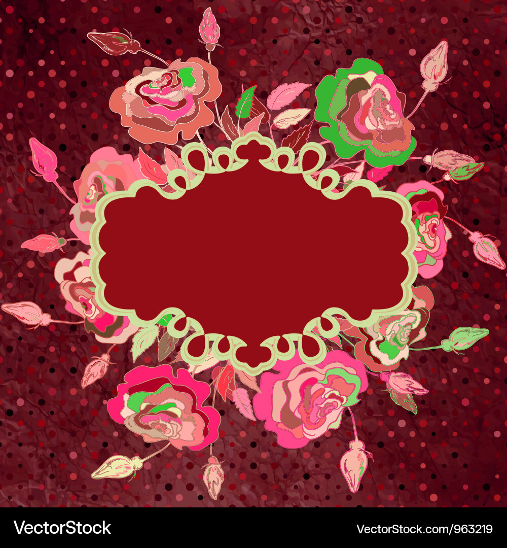 Design with colorful flower and polka dot eps 8 Vector Image