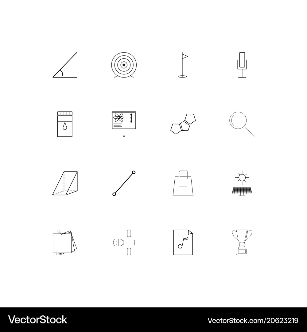Education and science simple linear icons set vector image