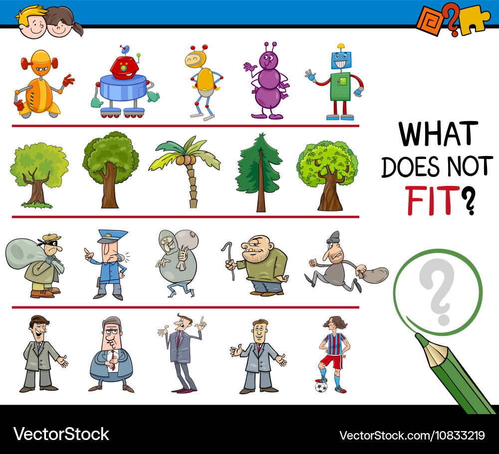 Find wrong picture activity Vector Image