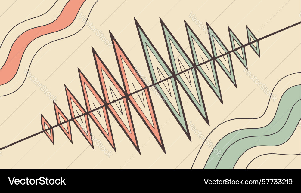 Geometric wave lines abstract pattern background vector image