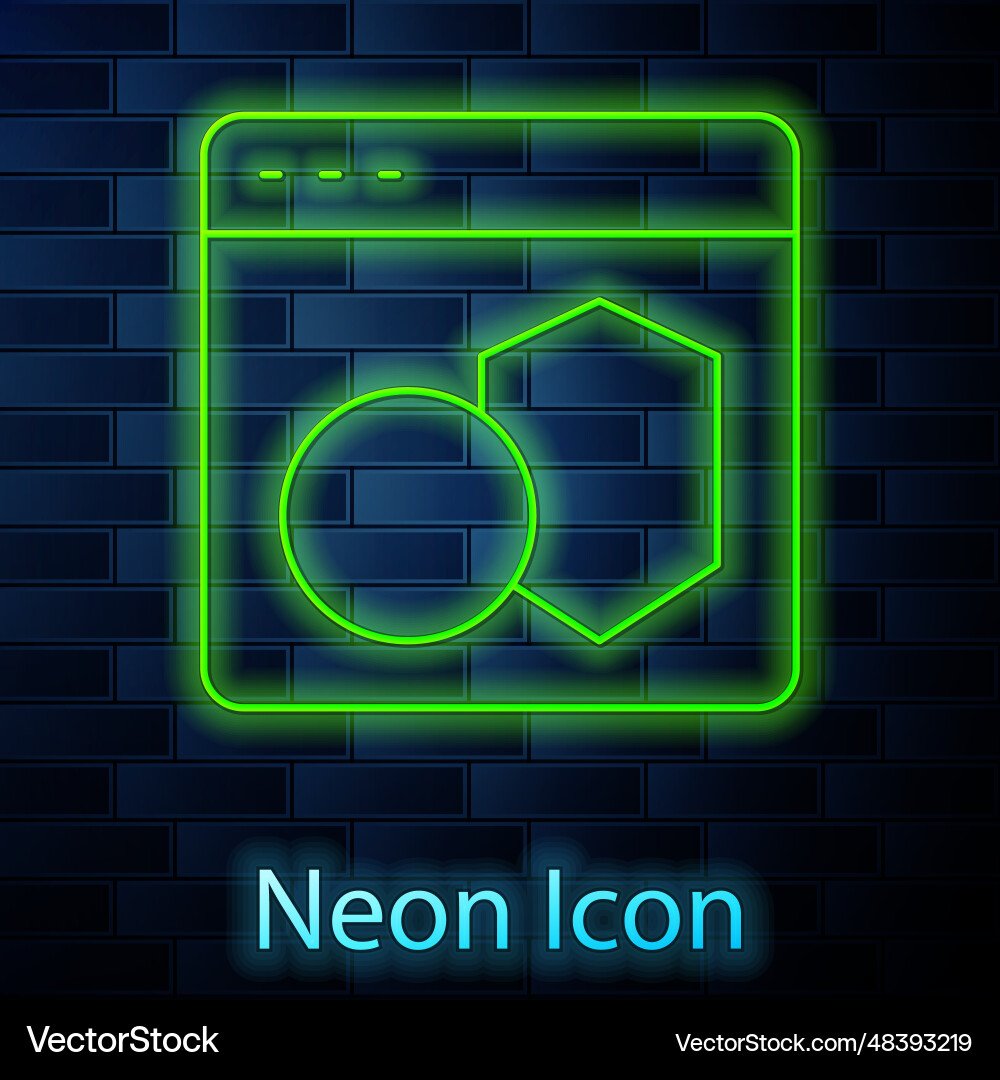 Glowing neon line software web developer Vector Image