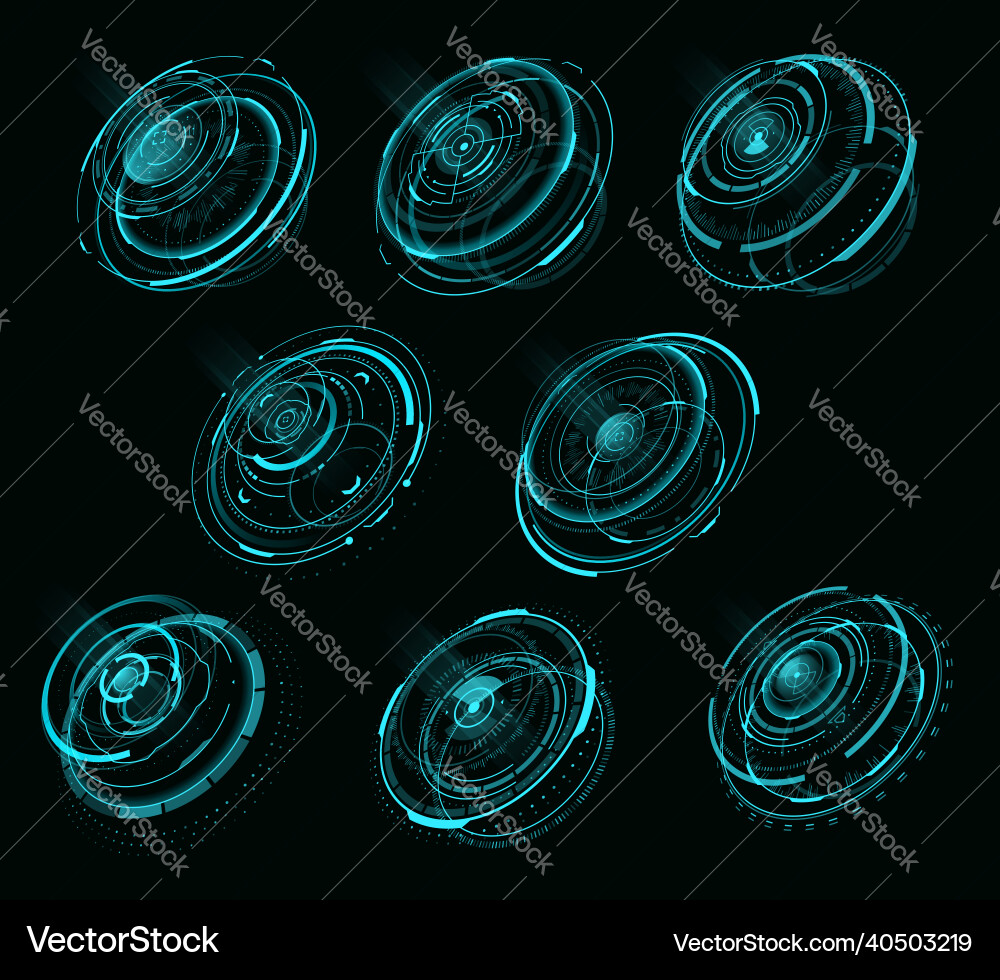 Hud futuristic circular screen panel web interface Hud futuristic circular screen panel web interface vector image