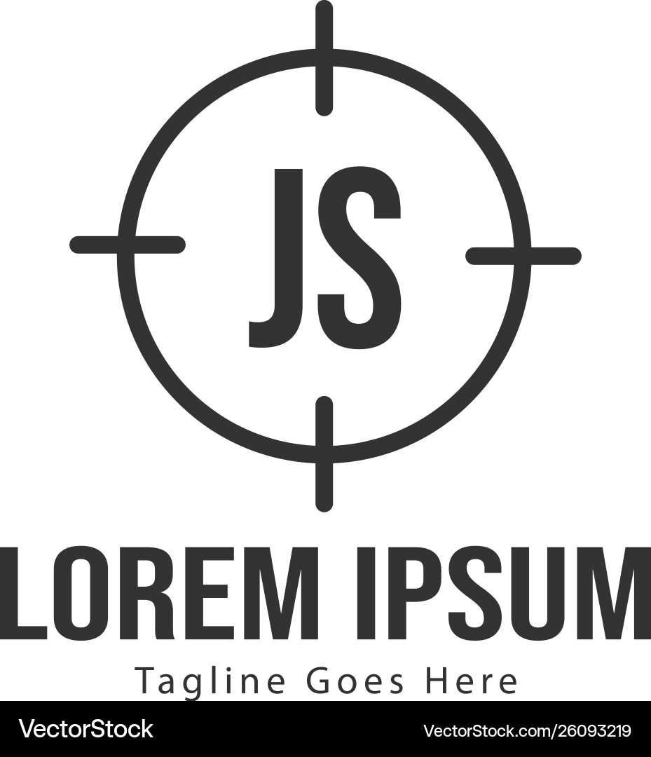 Initial js logo template with modern frame Vector Image