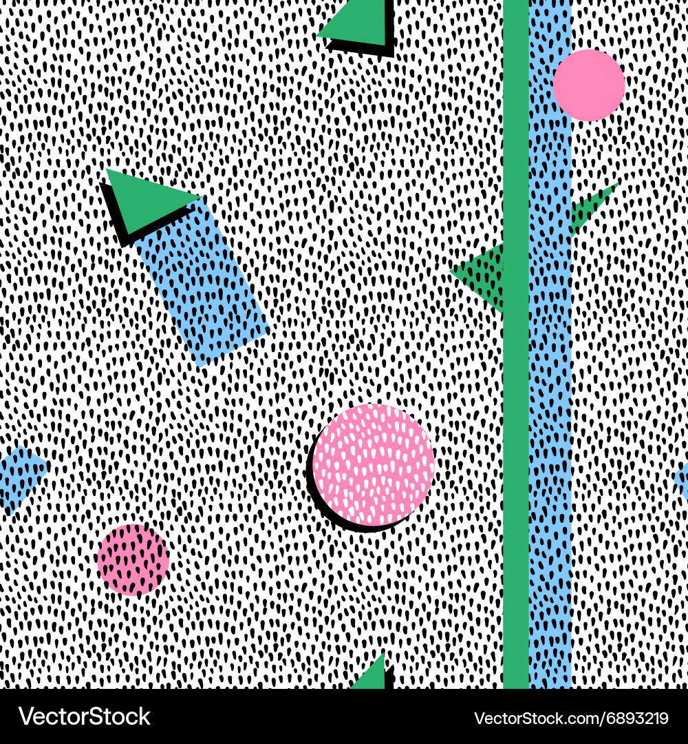 Memphis Style Seamless Pattern Vector Image