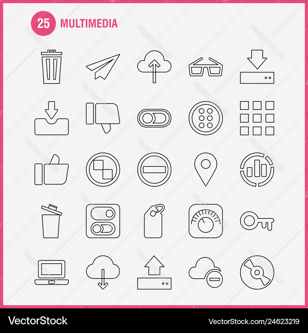 Multimedia line icon for web print and mobile Multimedia line icon for web print and mobile vector image