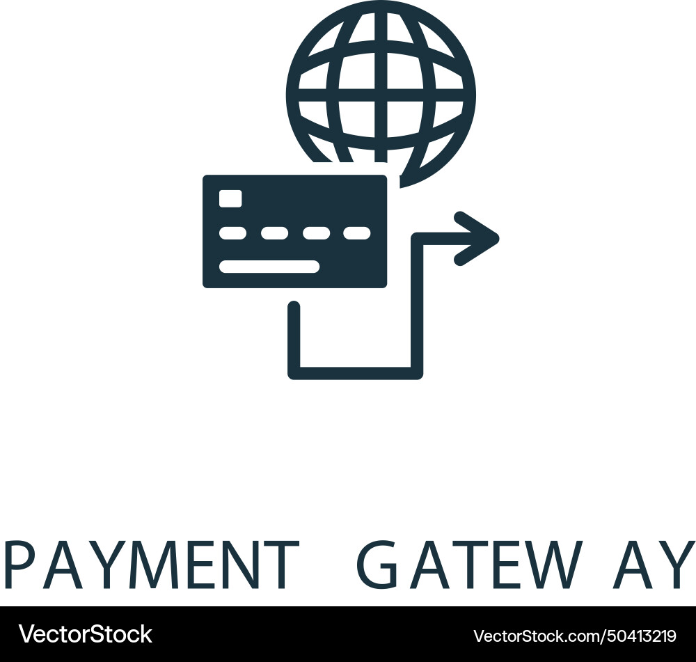 Payment gateway icon monochrome simple sign from Payment gateway icon monochrome simple sign from Vector Image