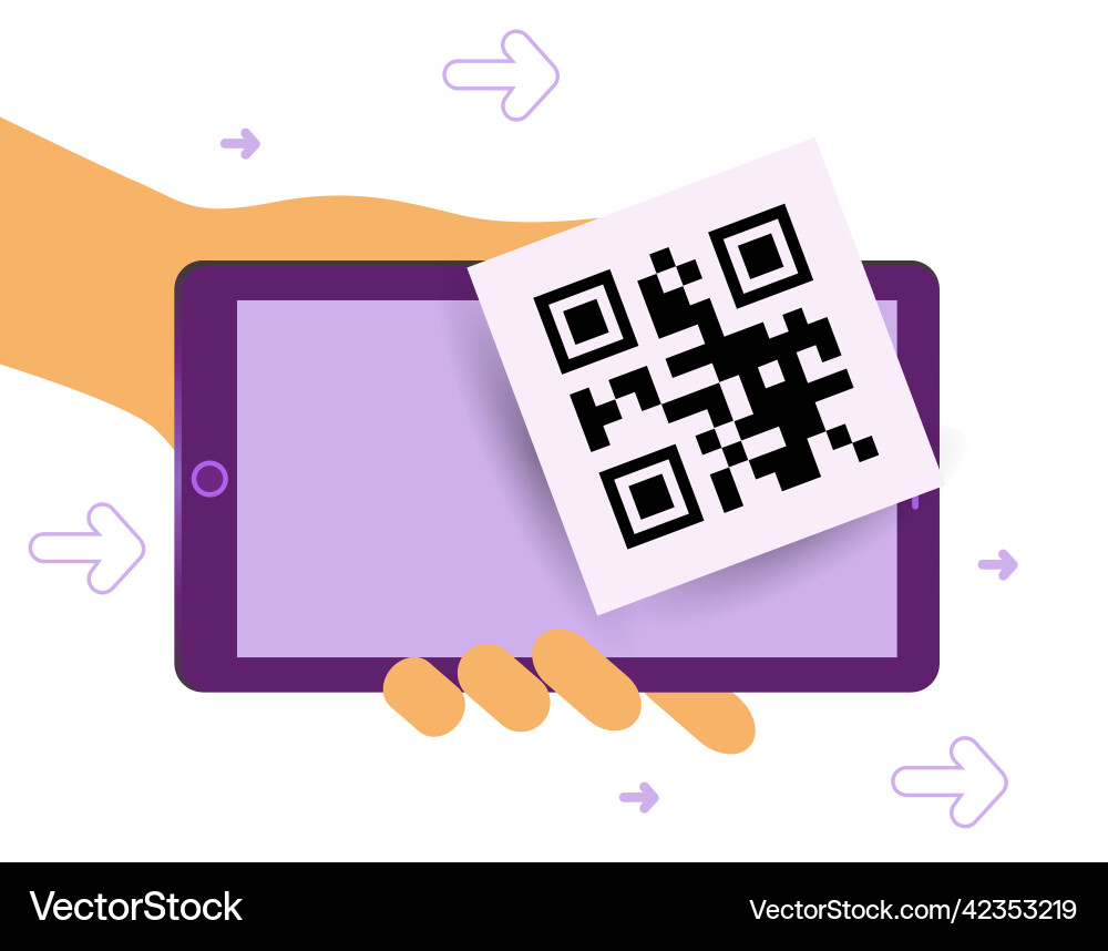 People use smartphone and scan qr code for payment vector image