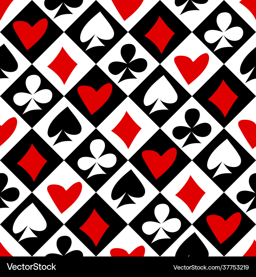 Playing Card Pattern - Retro Chess vector image