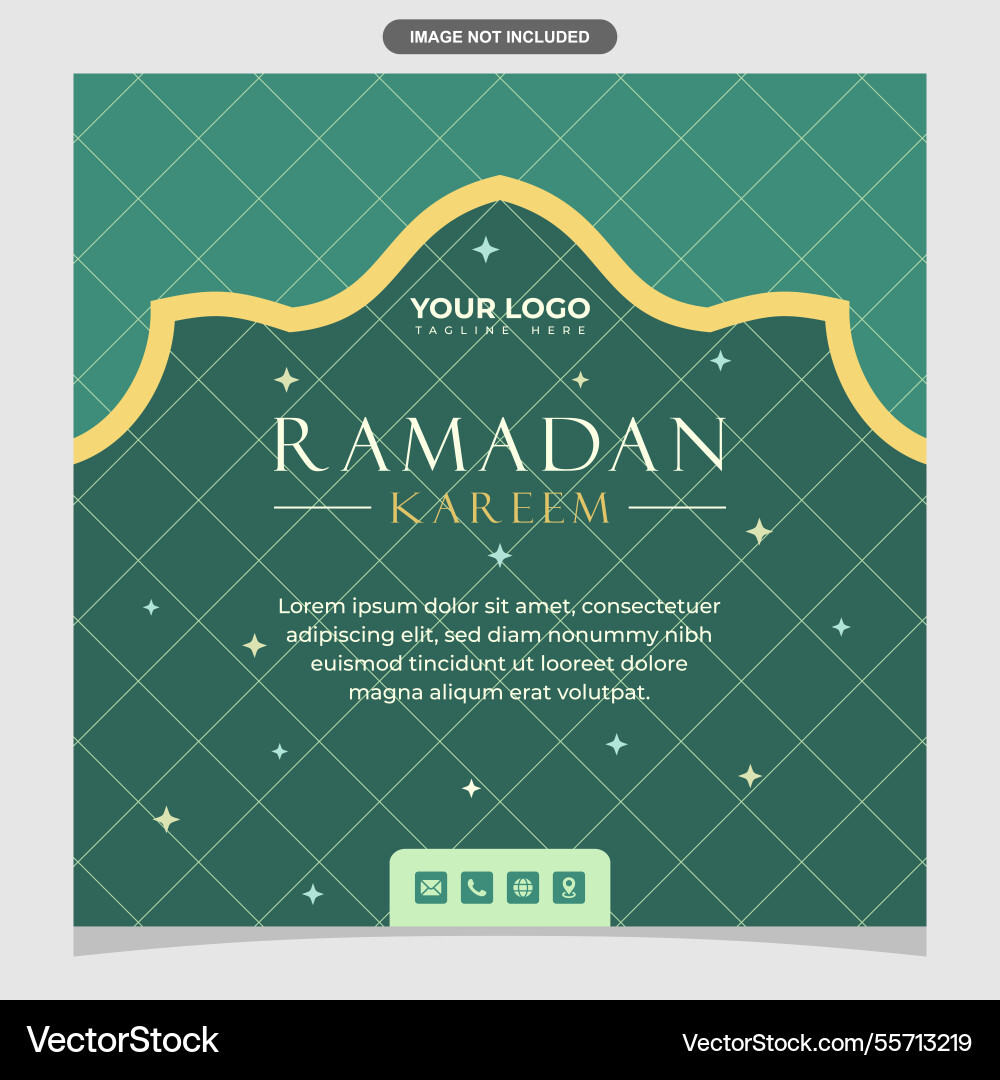 Ramadan banner template with line patterns Vector Image