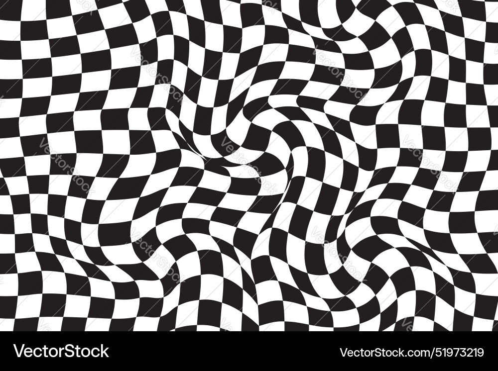 Retro distorted checkered background Retro distorted checkered background vector image