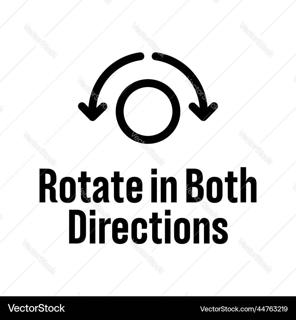 Rotate in both directions information sign Vector Image