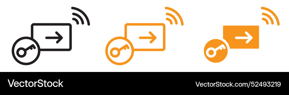 Secure keycard access icon for security and entry vector image