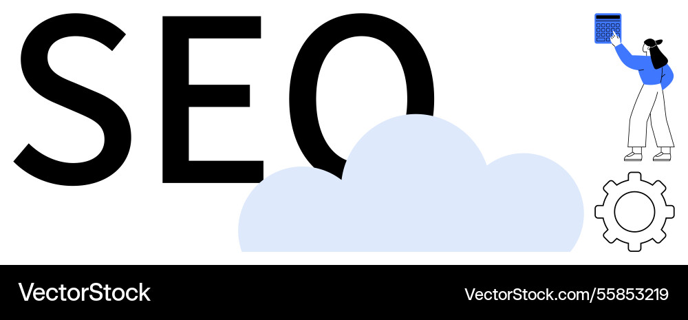 Seo optimization concept with cloud integration Vector Image