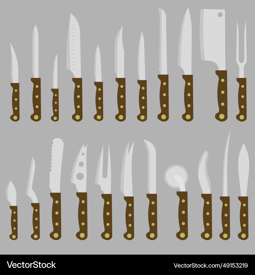 Set aus farbigen Küchenmessern Set aus farbigen Küchenmessern vektorbild