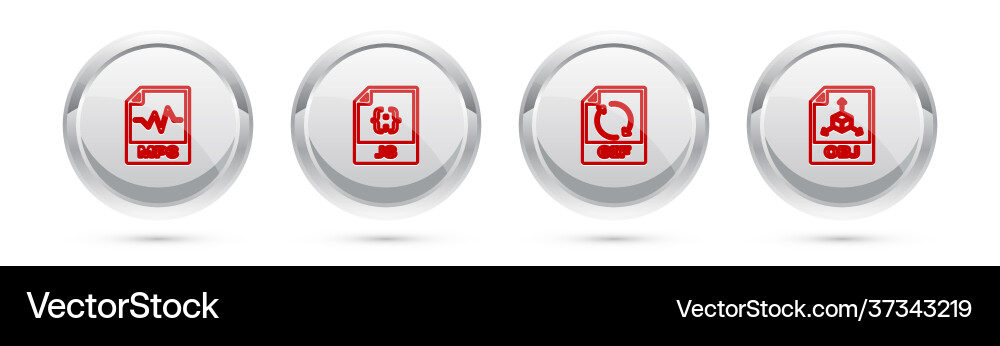 Set line mp3 file document js gif and obj Set line mp3 file document js gif and obj vector image