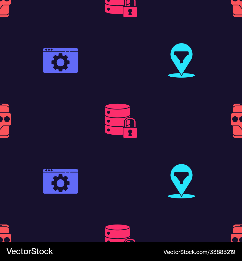 Set location with sales funnel browser setting Set location with sales funnel browser setting vector image