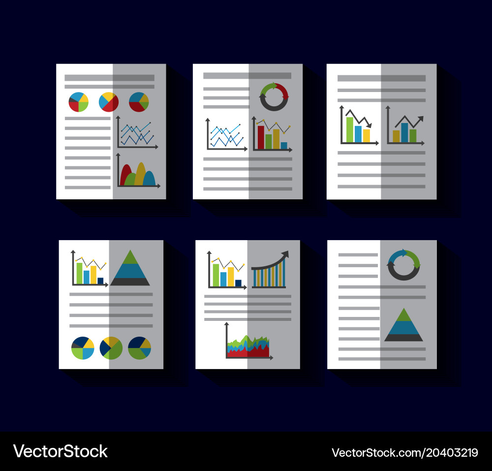 Statistics data business report template style Vector Image