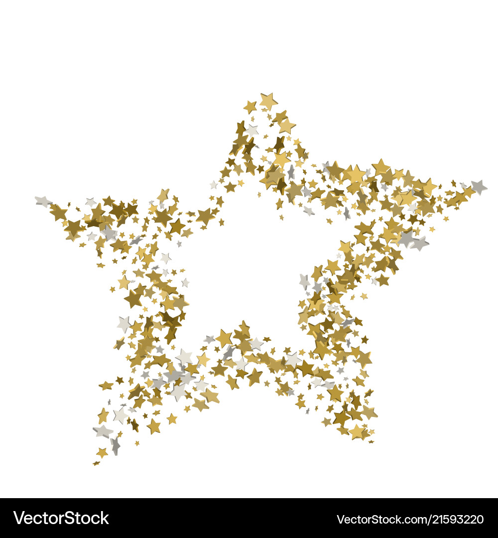 3d golden star banner simple form template card 3d golden star banner simple form template card vector image