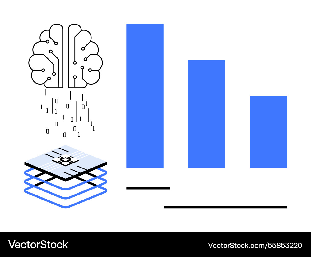 Artificial intelligence and data processing Artificial intelligence and data processing vector image