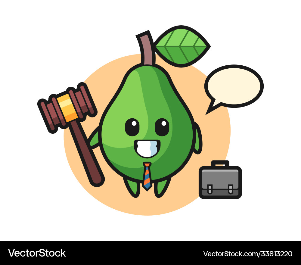 Avocado mascot as a lawyer Avocado mascot as a lawyer vector image