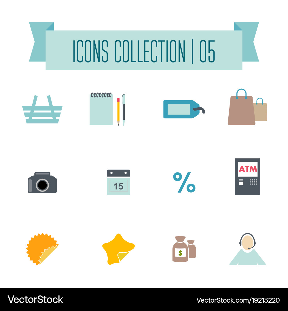 Buttons icon set web symbol Vector Image