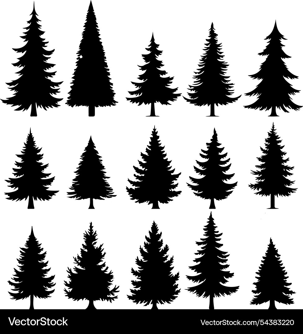 Christmas Tree Collection Royalty Free Vector Image