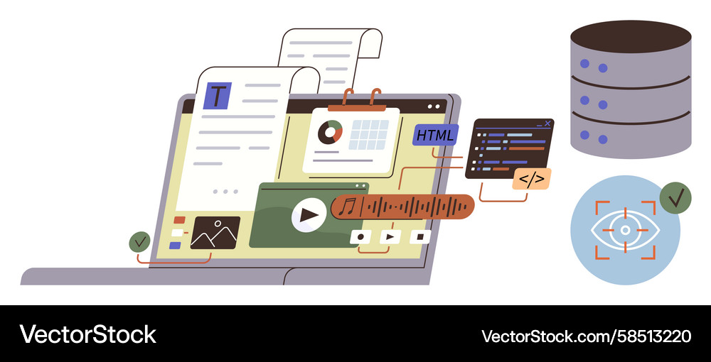 Coding & Web Development Vector Image