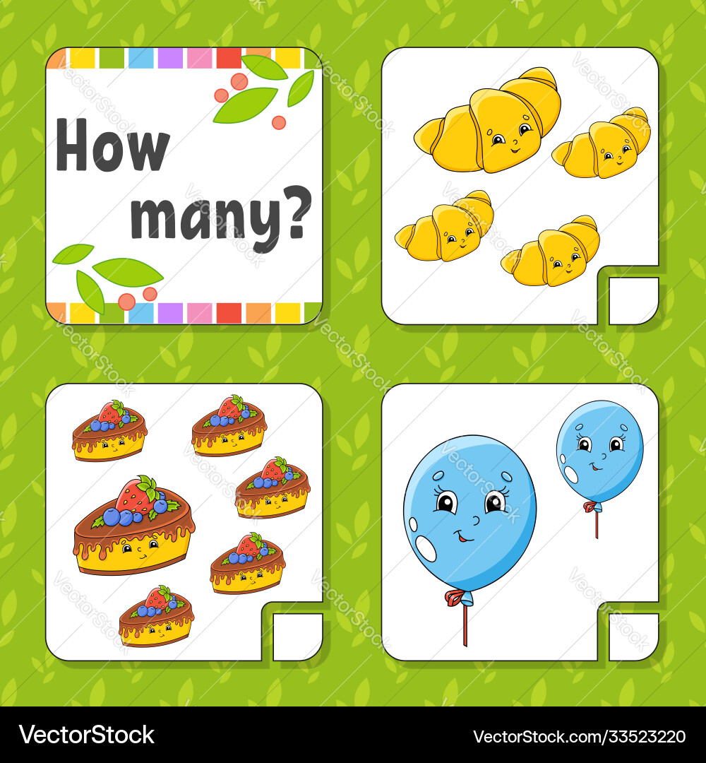 Counting game for children happy characters Counting game for children happy characters vector image