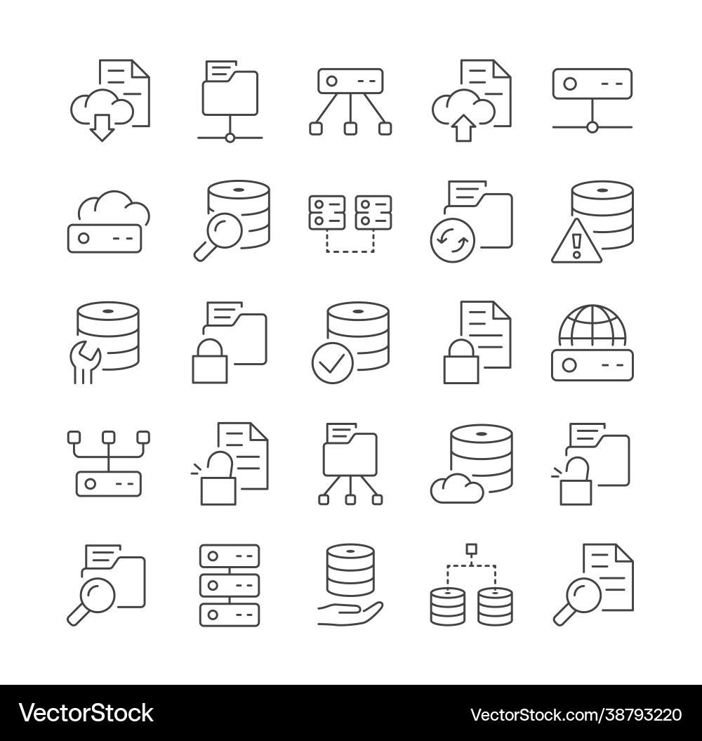 Data & Database Icons vector image
