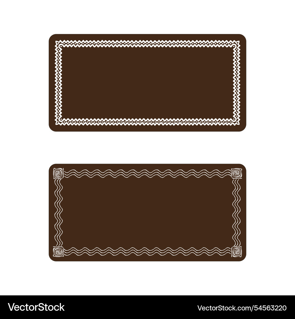 Empty signboard icon brown rectangular frame Vector Image