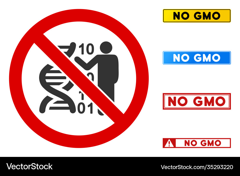 Flat no dna decoding sign with messages Vector Image