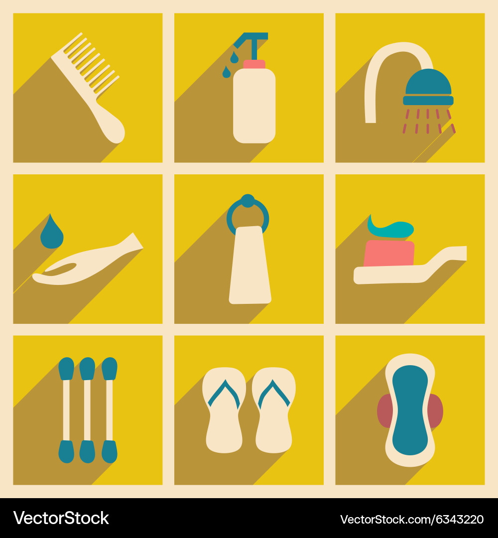 Flat with shadow concept and mobile application Vector Image