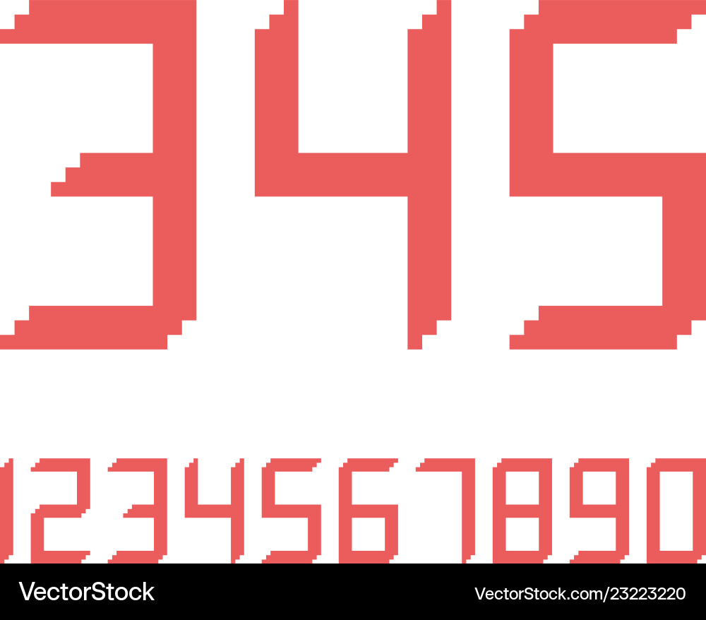 Geometric font line digital effect design numbers vector image