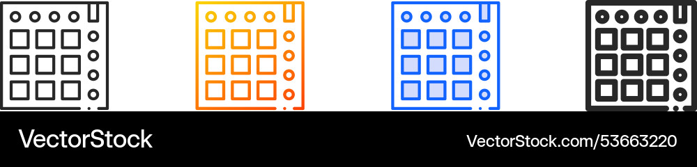 Launchpad iconthin linear gradient blue stroke Launchpad iconthin linear gradient blue stroke Vector Image