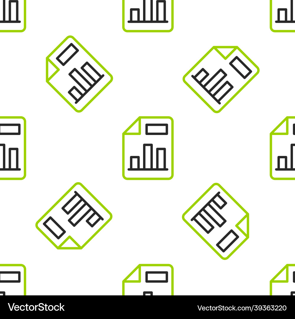 Line document with graph chart icon isolated Line document with graph chart icon isolated vector image