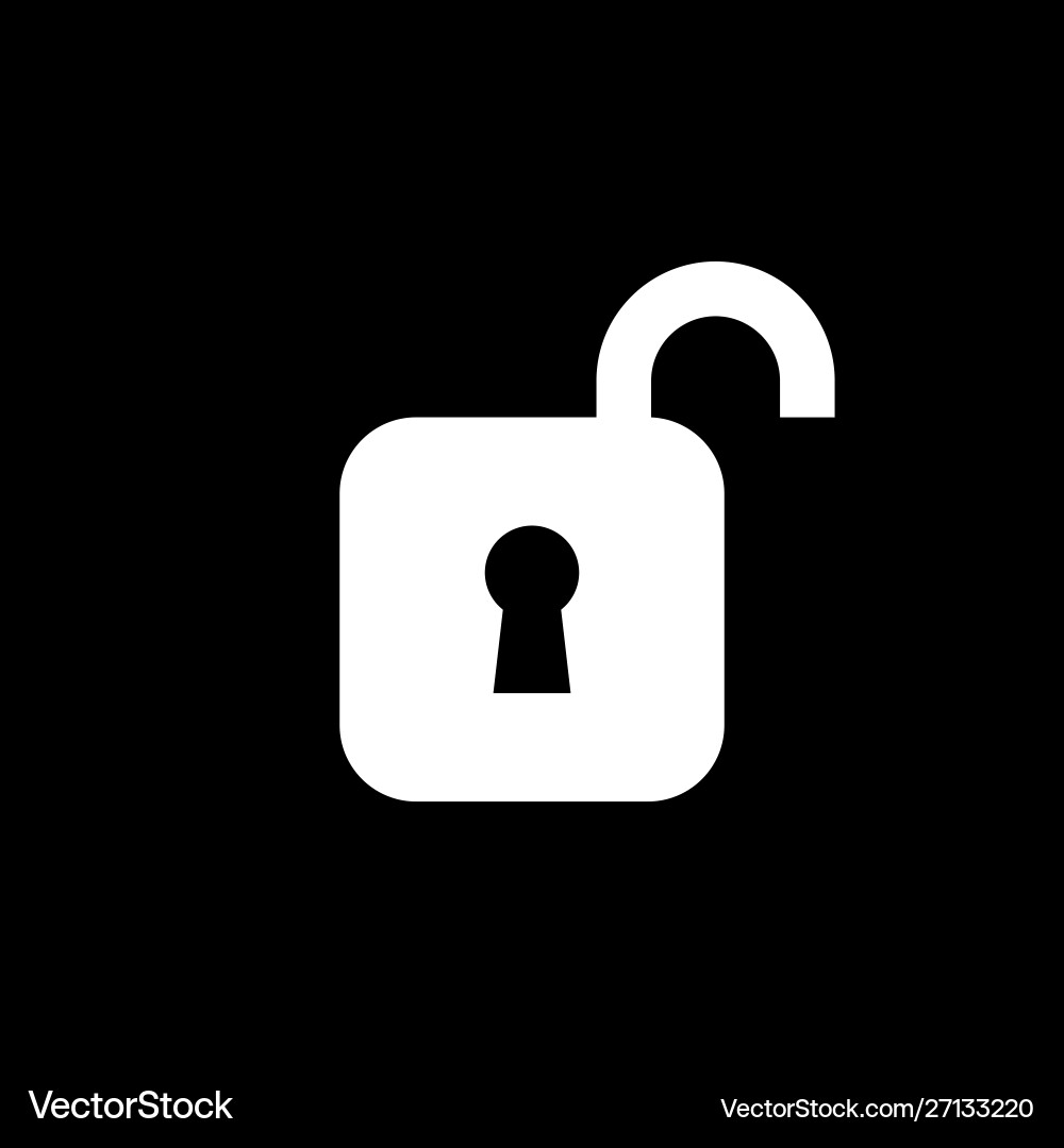 Lock unlock icon ui simple style flat Vector Image