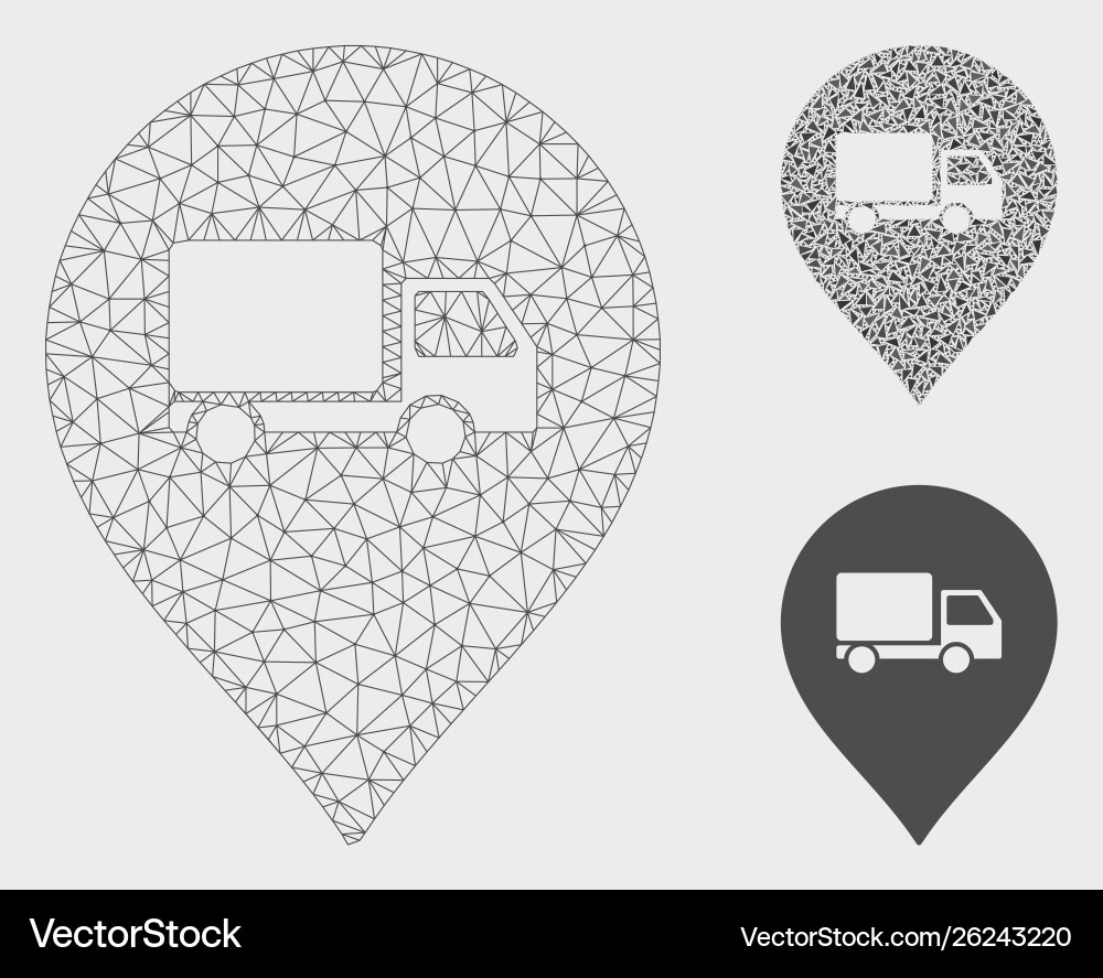 Lorry marker mesh 2d model and triangle Lorry marker mesh 2d model and triangle vector image