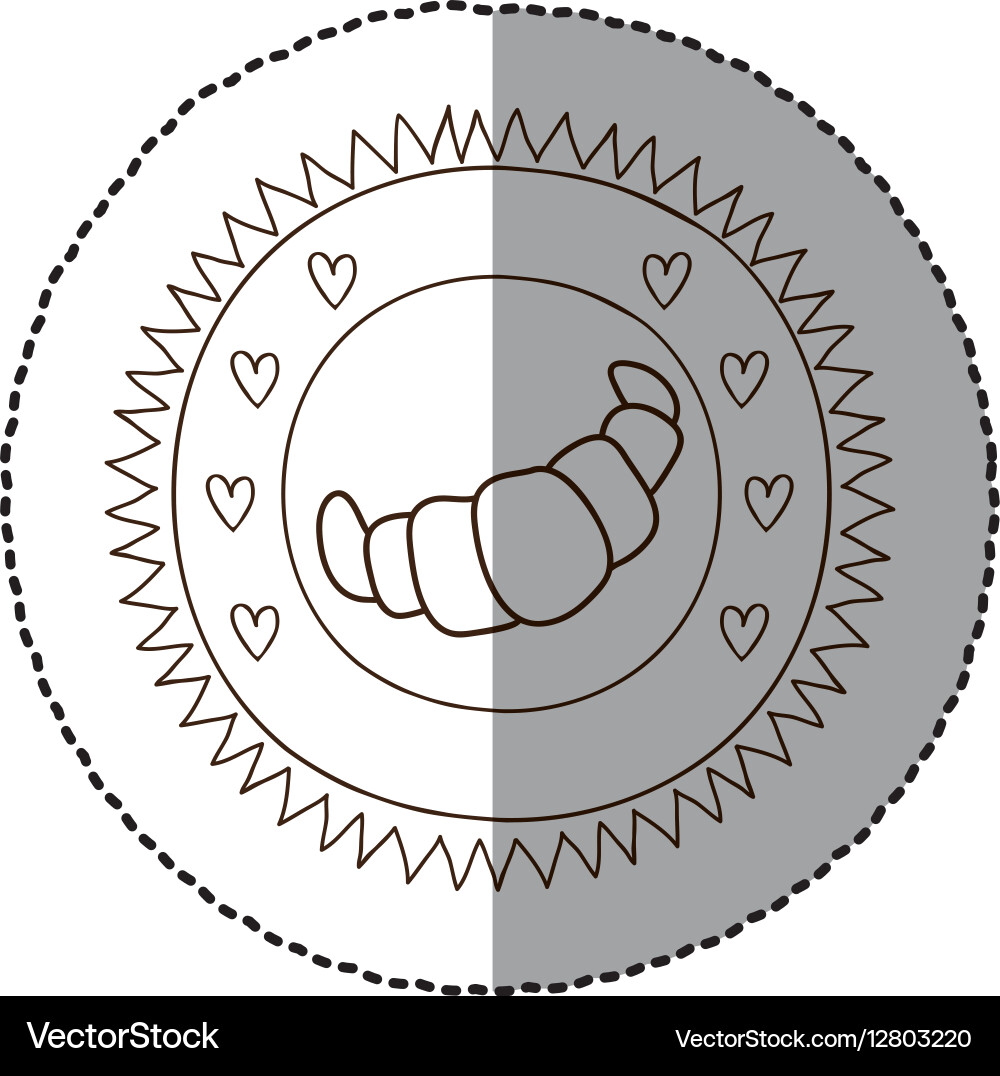 Monochrome circular frame with middle shadow vector image