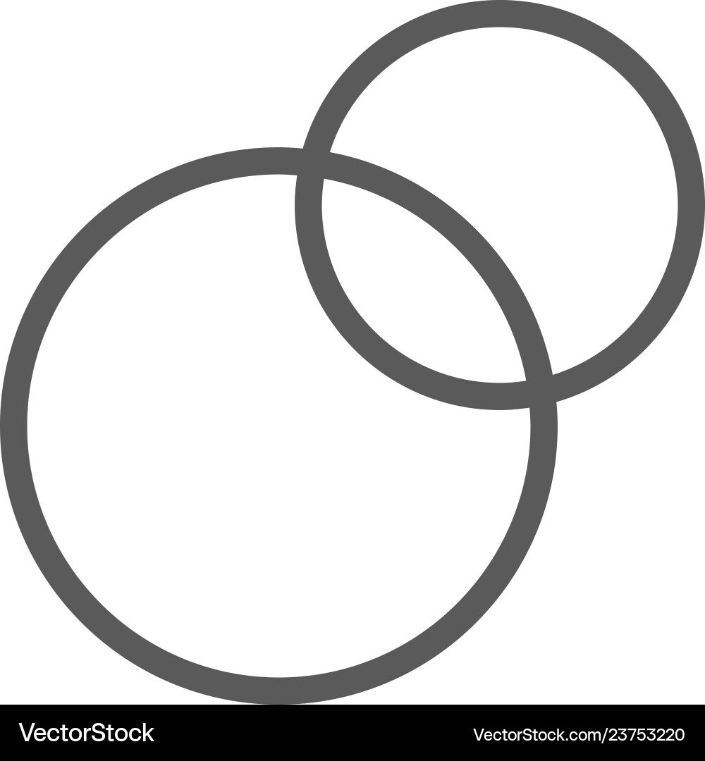 Pie chart intersecting circles venn diagram line Pie chart intersecting circles venn diagram line vector image