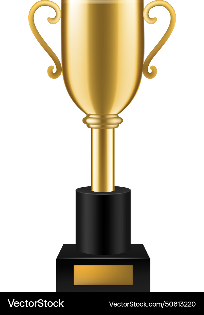 Realistic golden trophy prize gold shining first Realistic golden trophy prize gold shining first vector image