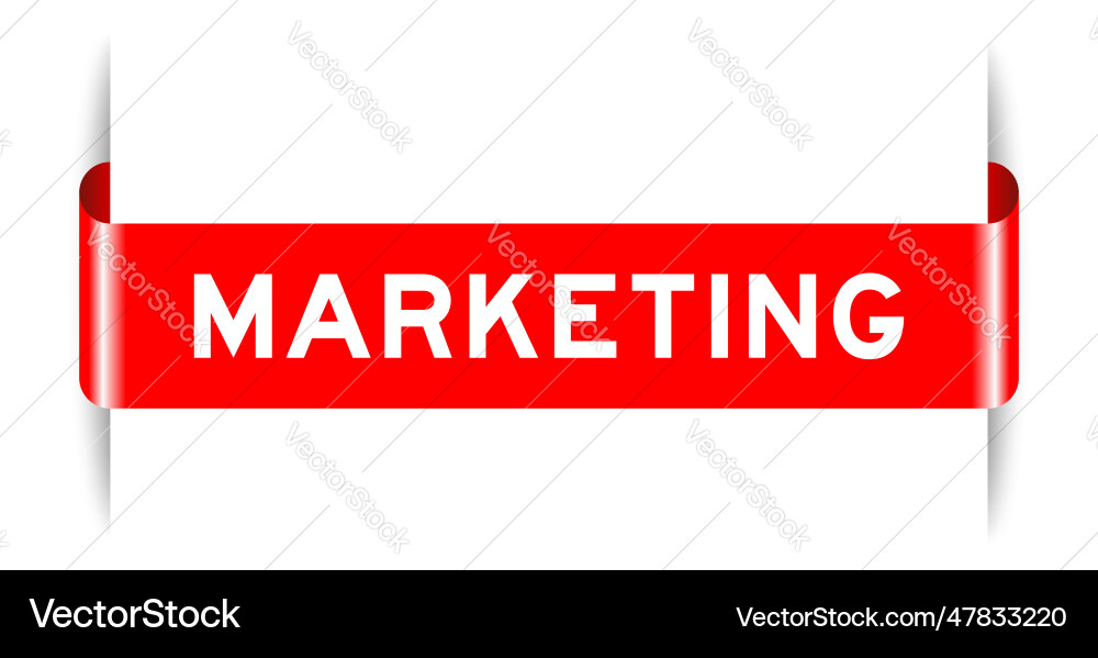 Red color inserted label banner with word Vector Image