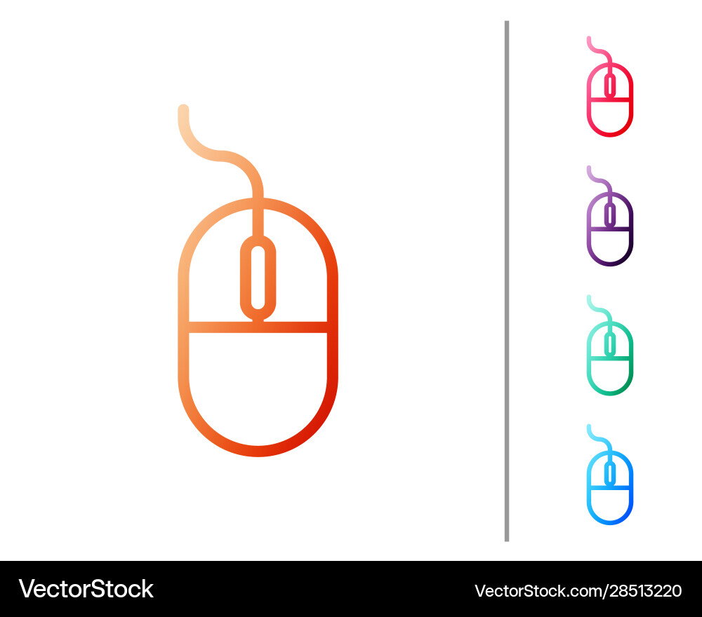 Red line computer mouse icon isolated on white Vector Image