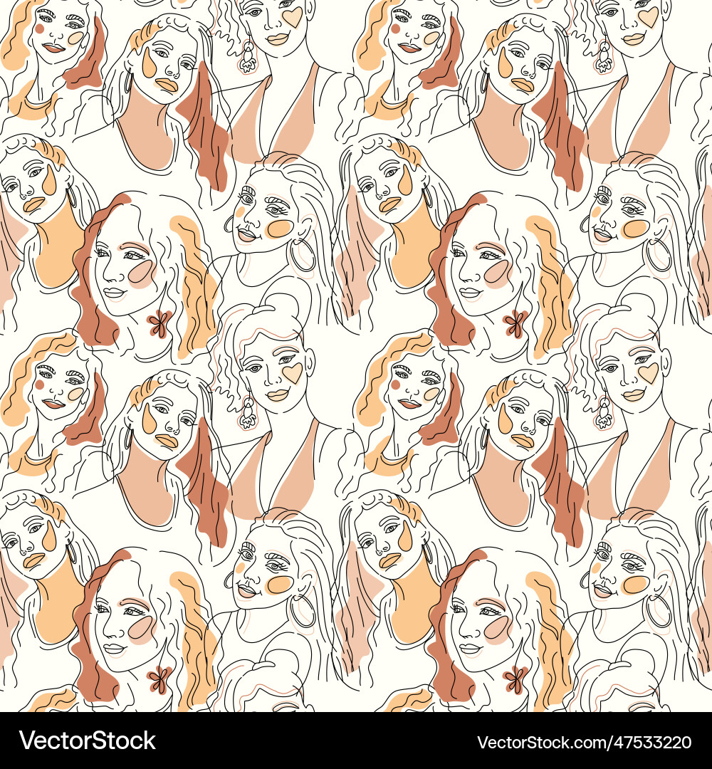 Seamless pattern continuous line art Seamless pattern continuous line art vector image