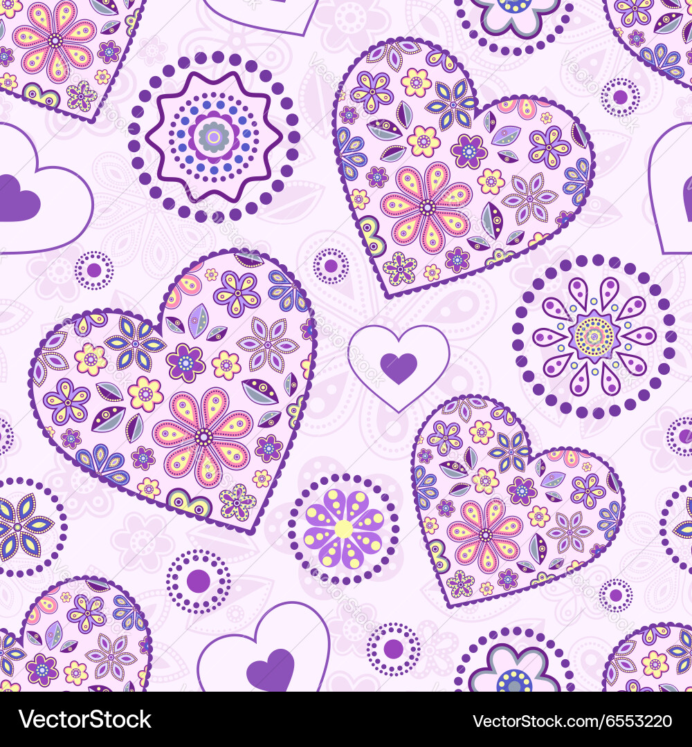 Seamless pattern with abstract hearts Vector Image