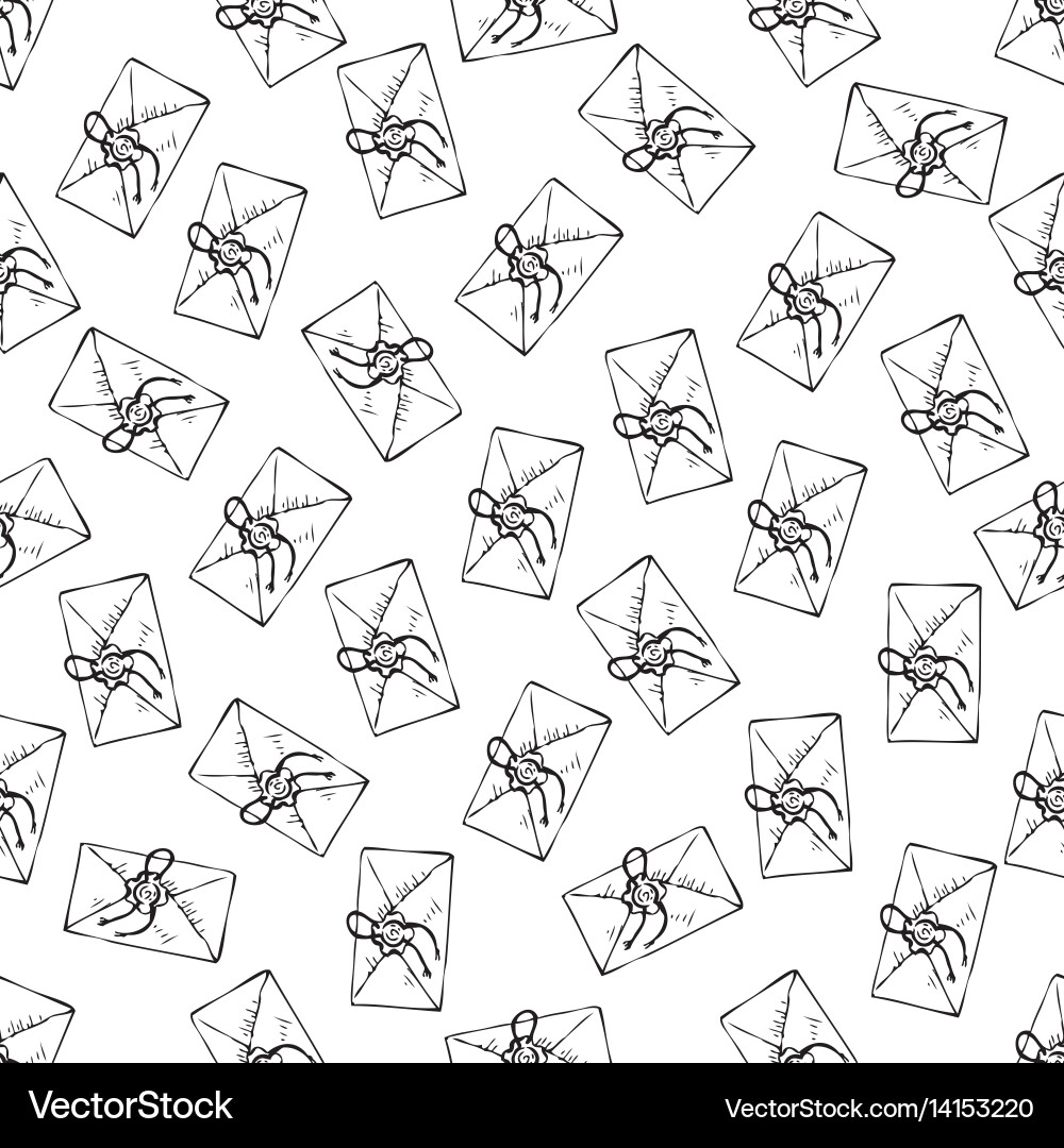 Seamless pattern with envelopes vector image
