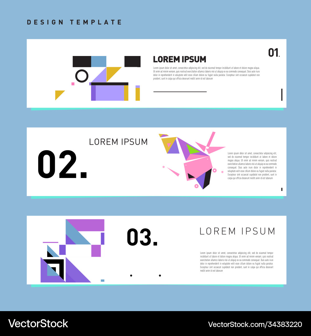 Set abstract banner web design template retro vector image